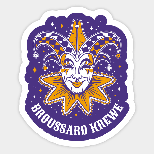 Broussard Krewe Colorful Mardi Gras Sticker by SLAG_Creative